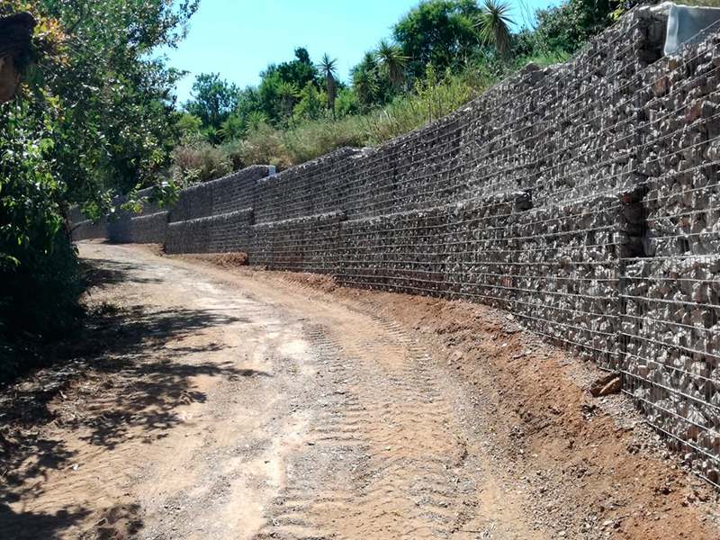 Gaviones, proyecto con gaviones, jaulas compactadas, , muros de gavion para carril bici Sant Just